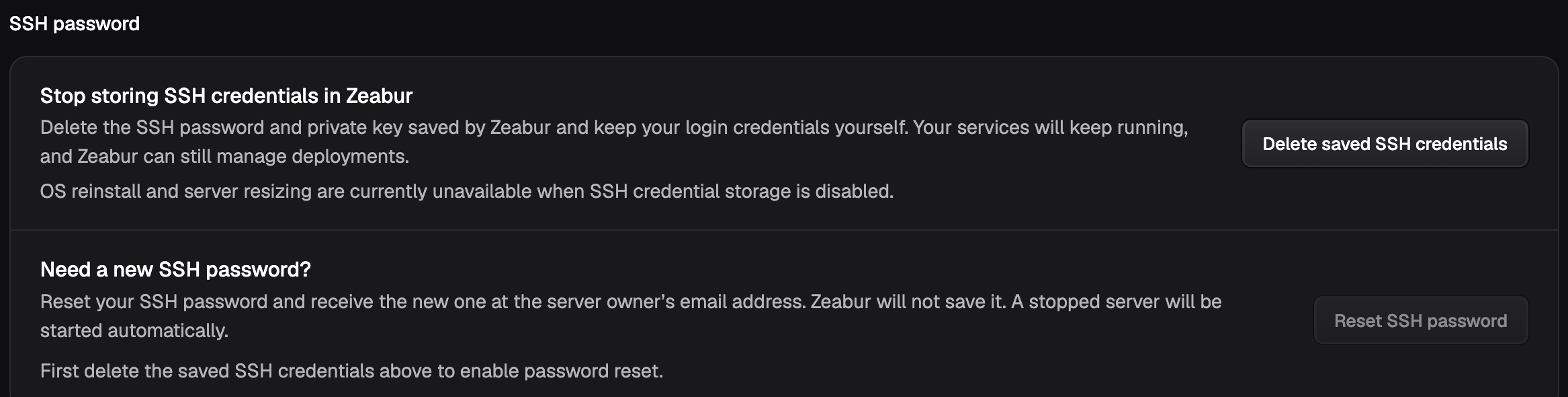 Confirmation before removing stored credentials