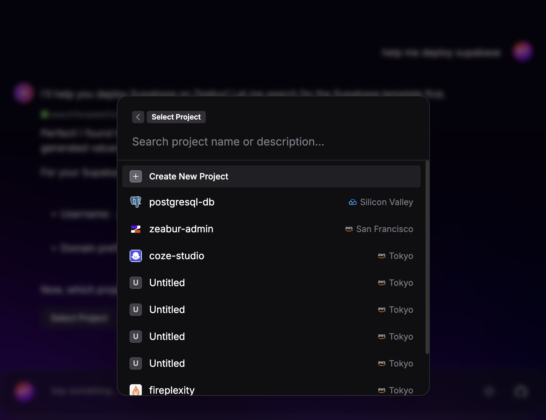 2. Seleccionando un proyecto para la implementación de Supabase.png