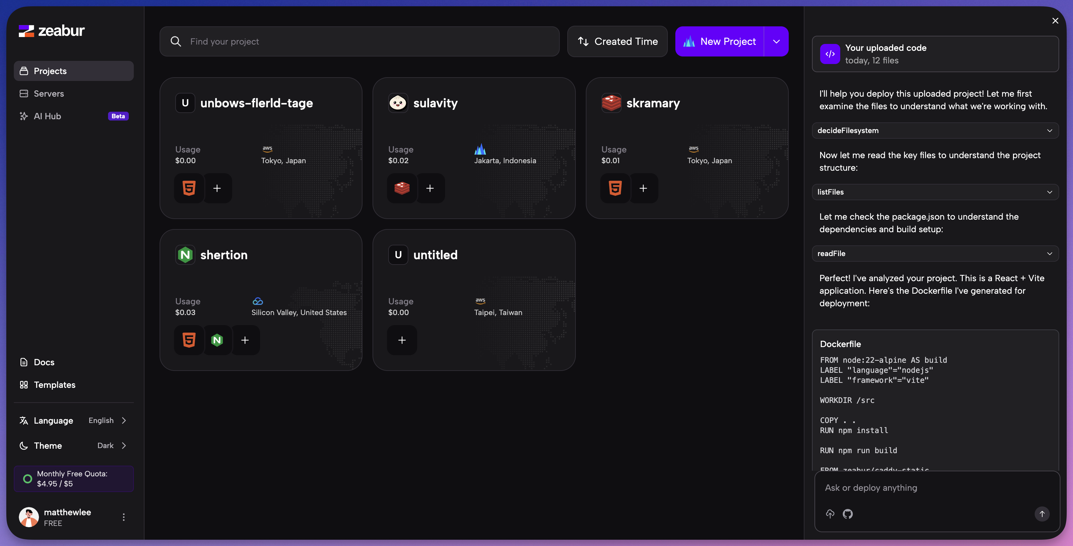Zeabur Agent Handle the rest